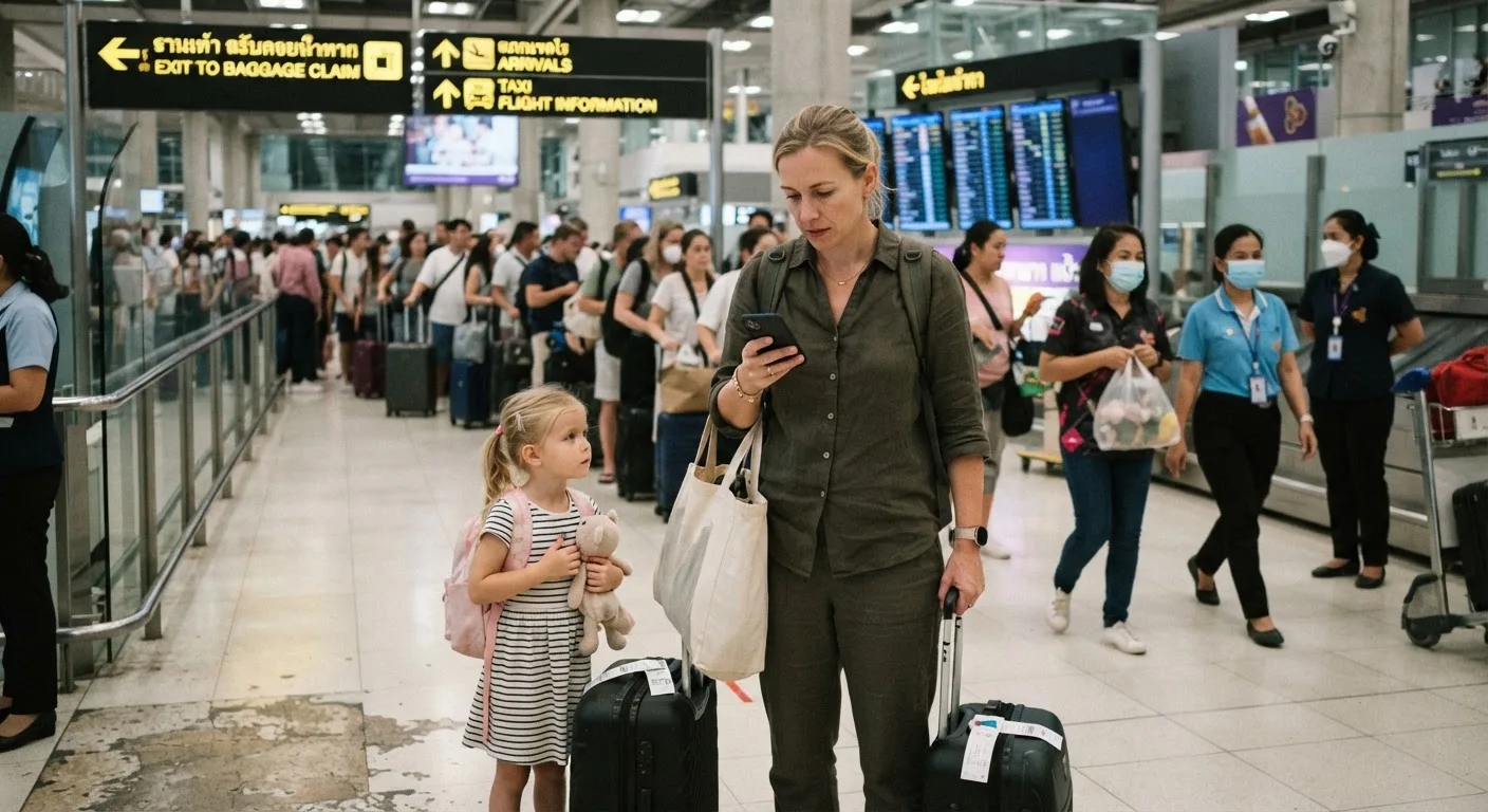 A family arriving in Thailand and setting up mobile data