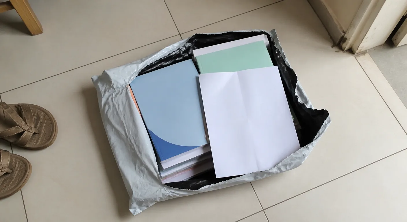 A parcel of curriculum textbooks delivered to a family homeschooling abroad