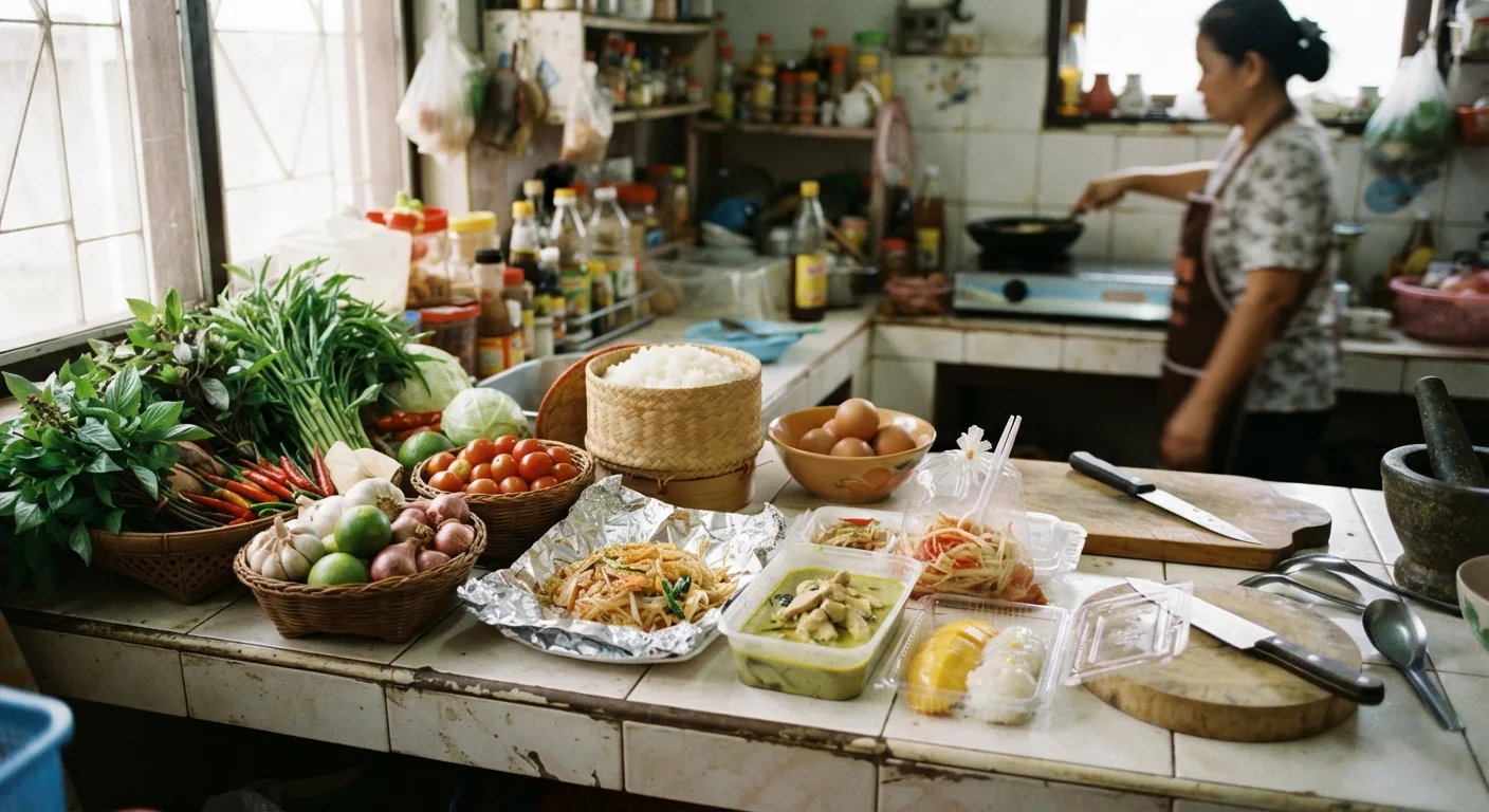 A week of family groceries from a Thai fresh market