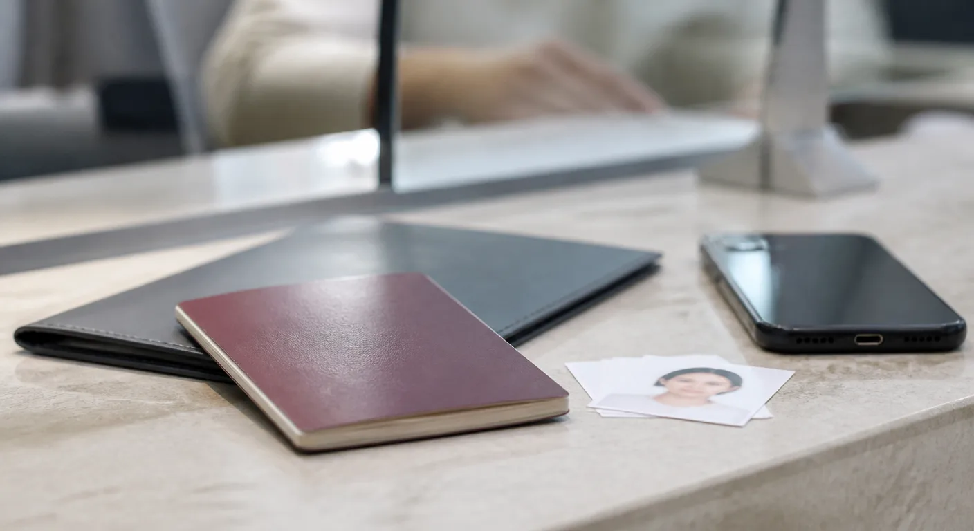 The passport, residence paperwork and phone a foreigner brings to open a Thai bank account