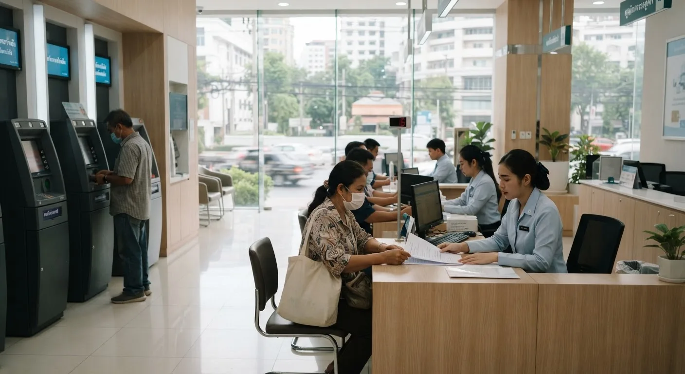 A Thai bank branch where transfers are received