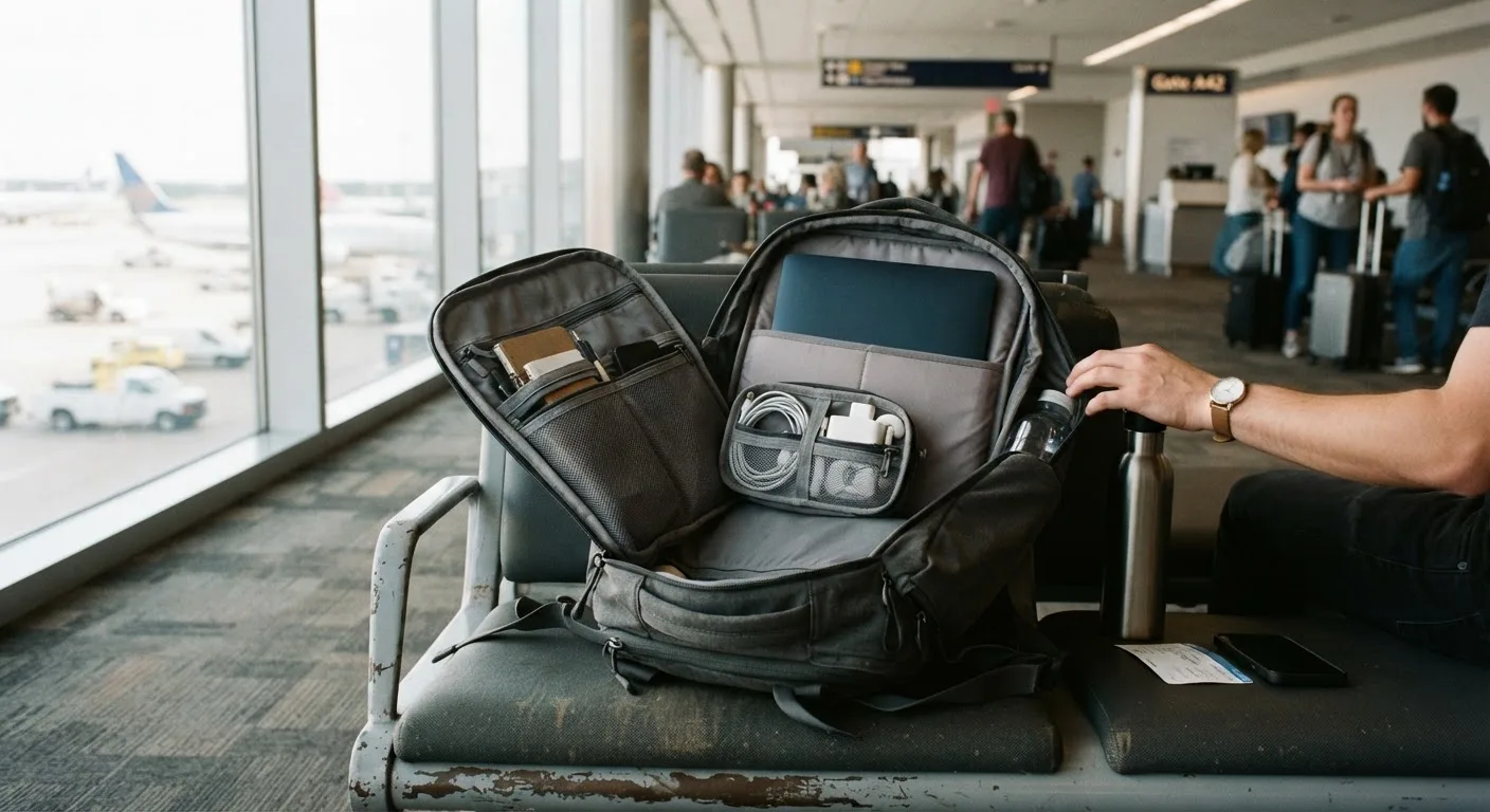 Carry-on tech packed for a family flight